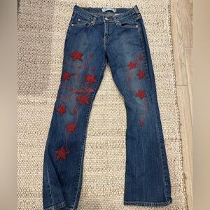 ⭐️ VINTAGE Y2K LEVI’S Beaded Star Bootcut Jeans